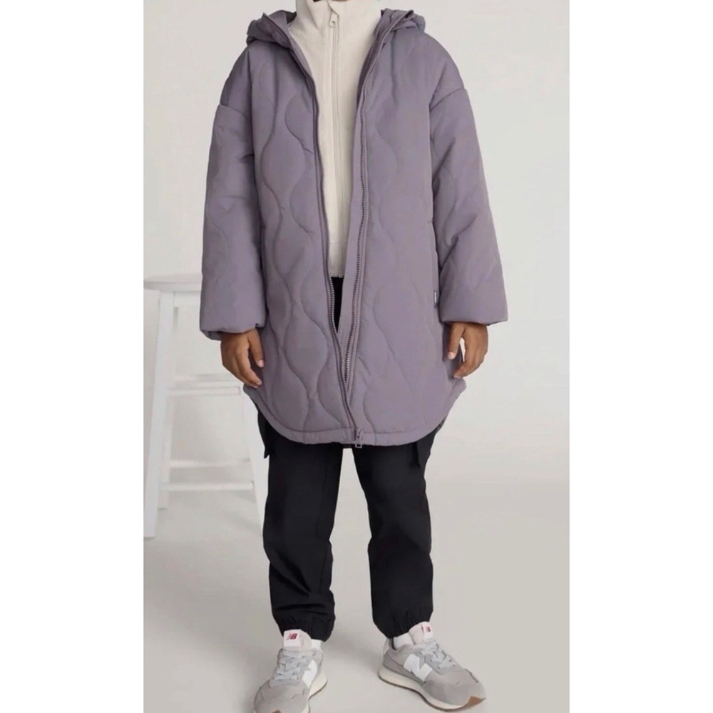 NWT Mondetta Youth Quilted Jacket Purple Medium 10/12 Sorona Insulation Hooded